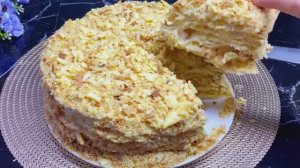 Торт Наполеон! ЛУЧШИЙ Рецепт! Торт Наполеон!  Секрет Самых Хрустящих Коржей!