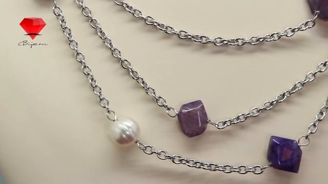 Bije.ru: Бусы из полированной стали с фиолетовыми агатами Violema (Виолема) смотреть онлайн
