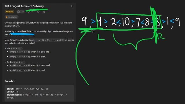 Leetcode 978: Longest Turbulent Subarray (RU) смотреть онлайн