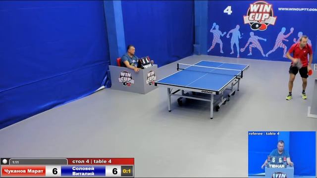 10:00 Чуканов Марат (0:3) Соловей Виталий стол 4 Юг-1 24.07.2020 смотреть онлайн