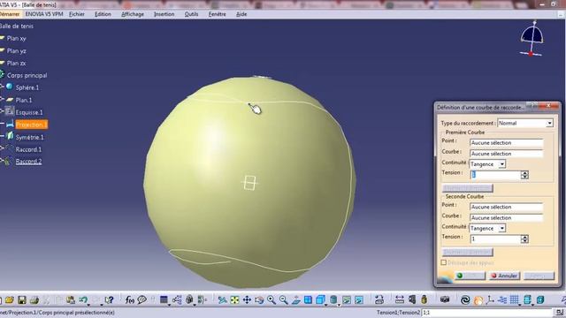 Catia V5 Leçon 6 Crée une balle de tennis смотреть онлайн