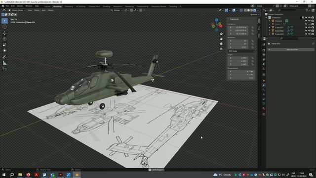 Blender 2024 Apache AH-64 смотреть онлайн