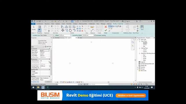 Revit Demo Eğitimi (UCE) Konu: Merdiven ve Kesit Uygulamaları смотреть онлайн