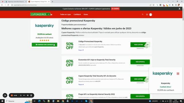 Código promocional de Cupom Kaspersky + Cashback | Junho 2023 | + de 8 Oportunidades! смотреть онлайн