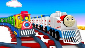 Мультики про поезда для детей, Фабрика мультяшных поездов. Мультики для малышей онлайн