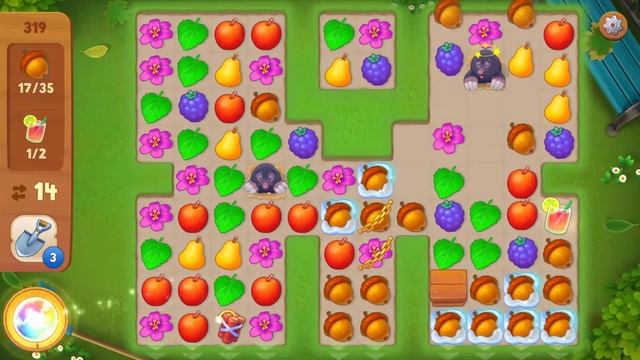 Gardenscapes Level 319 Walkthrough "No Boosters Used" смотреть онлайн