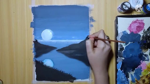 Easy water color Night sky stars and river drawing 🏝|| step by step || #Albatross #Drawing #paintin смотреть онлайн