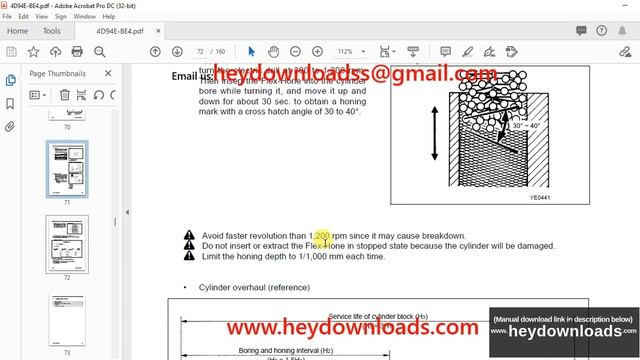 Komatsu 4D92E, 4D94LE & 4D98E Diesel Engine Shop Manual 4D94E-BE4 - PDF DOWNLOAD