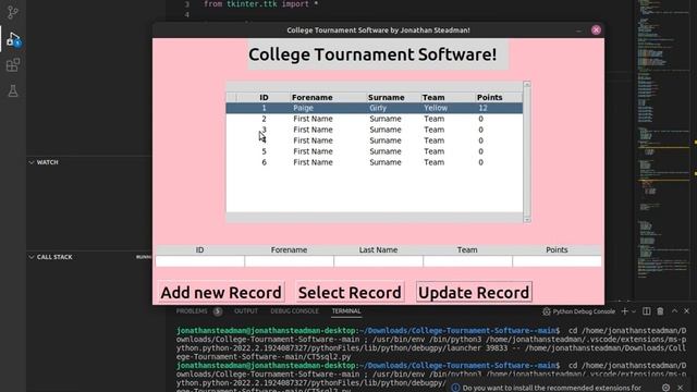 College Tournament Software with Python. смотреть онлайн