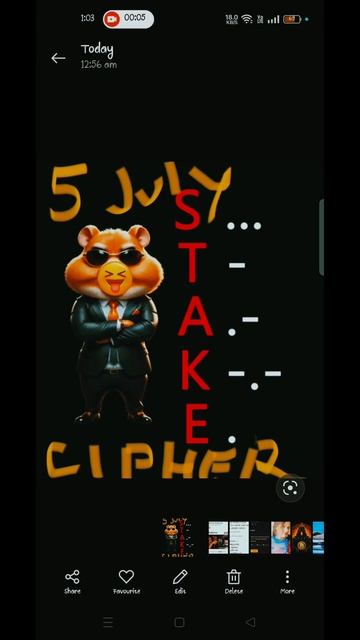 #dailycipher #hamstercombat #5JuLy latest update #dailycombo #1mcoins #likesharesubscribe смотреть онлайн