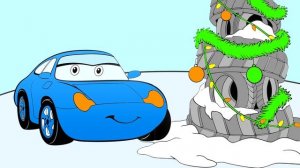 Раскраска из мультфильма - Тачки: гоночная машина, пожарная машина