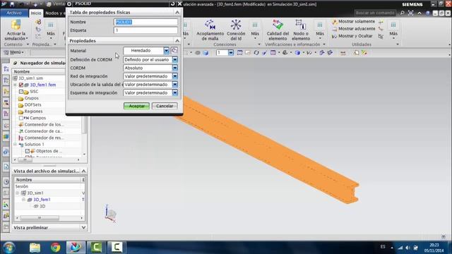 NX9 Nastran CAE Advanced simulation. 3D Beam FEM Simulation. Simulación viga NX Nastran смотреть онлайн