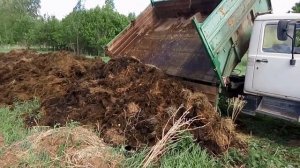 МТЗ 82 с куном ПФС 750, Камаз 45143 и ГАЗ 3307 на вывозе навоза