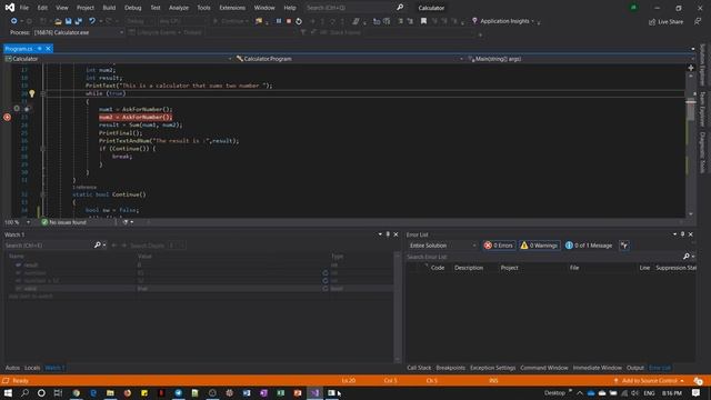 Sixth Programming Class C# Debug, Debugging - Visual Studio смотреть онлайн