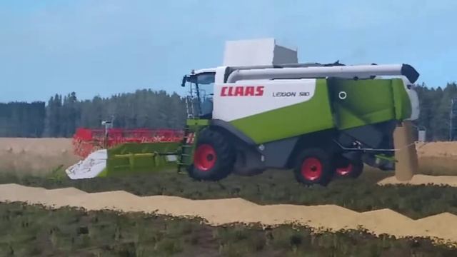 Уборка пшеницы в Farming simulator 17!. МАЗ 5516, class lexion 580 смотреть онлайн