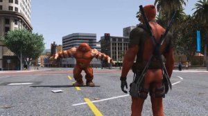 DEADPOOL VS JUGGERNAUT - EPIC MARVEL BATTLE GTA 5 MODS