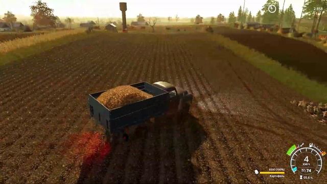 Farming Simulator 2019. Пионер. Уборка картофеля; работа на ферме. #21 смотреть онлайн