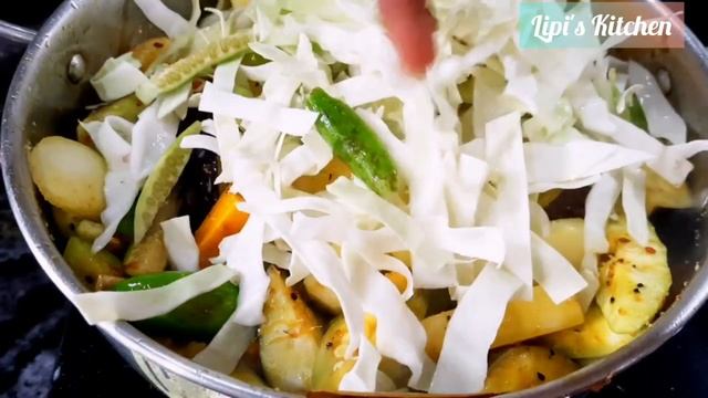 নিরামিষ পাঁচমিশালী সবজি রান্নার রেসিপি | Mix Vegetable Pure Veg Recipe@lipis.kitchen смотреть онлайн