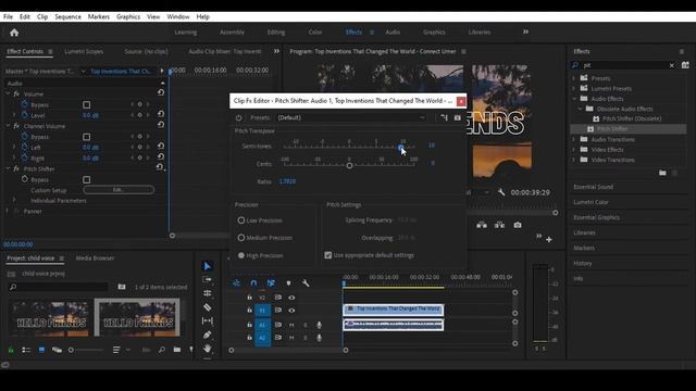 How To Make Your Voice Like A Child In Premiere Pro | Transform Your Voice Like A Kid  -Premiere Pr