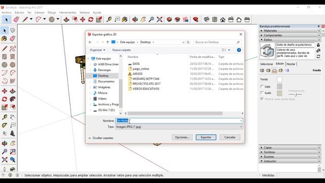 SKETCHUP PRO 2017 EXPORTAR IMAGENES 2D EN FORMATO PNG смотреть онлайн