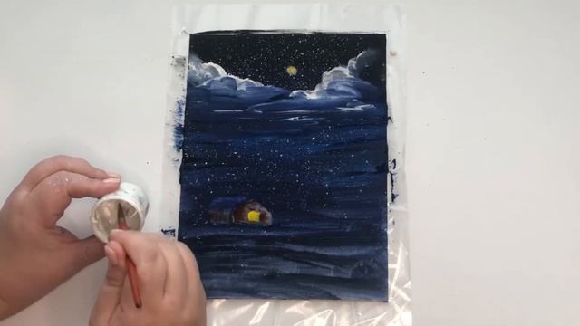 Рисуем ночной пейзаж смотреть онлайн