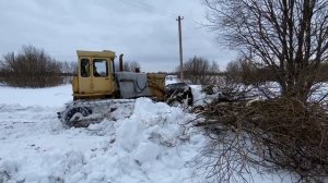 На что способен зимой бульдозер ЧТЗ Т130 Т170!