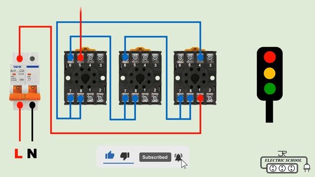 Single Phase Traffic Light Control Wiring Diagram Connection смотреть онлайн