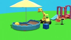 Развивающий мультфильм про игрушечный экскаватор на Детской Площадке