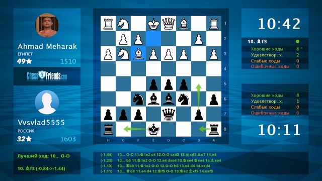 Chess Game Analysis: Ahmad Meharak - Vvsvlad5555 : 0-1 (By ChessFriends.com) смотреть онлайн