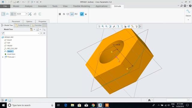 Tutorial Nut Bolt + Assembly 1 creo 5.0 2018 helical sweep thread смотреть онлайн