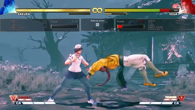 SF5:AE Sakura throw loop vs Vega wake up Light Kick смотреть онлайн