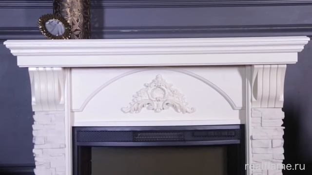 Электрокамин RealFlame Athena GR STD/EUG с очагом Evrika 25,5 LED