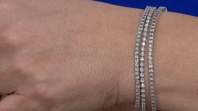 Diamond Tennis Bracelet, 1/2 cttw, Sterling Silver by Affinity on QVC смотреть онлайн