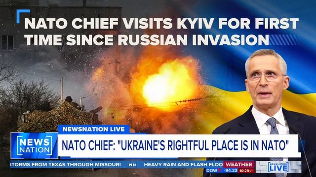 NATO chief visits Ukraine for the first time since Russia's invasion | NewsNation Live смотреть онлайн