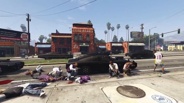 GTA 5 NPC Wars 12 - Ballas Gang Vs Lost MC #npcwars