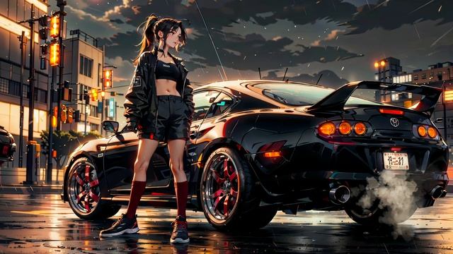 Милашка у Авто | Cute Babe and Toyota Supra in Rain - Живые Обои смотреть онлайн