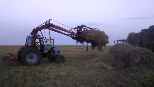 Сенокос 2 сдвигание и вывоз сена МТЗ-82 Т-40 стогомет смотреть онлайн