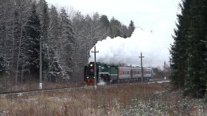«Труба с небом разговаривает». Паровоз П36 0120 с ретро-поездом.