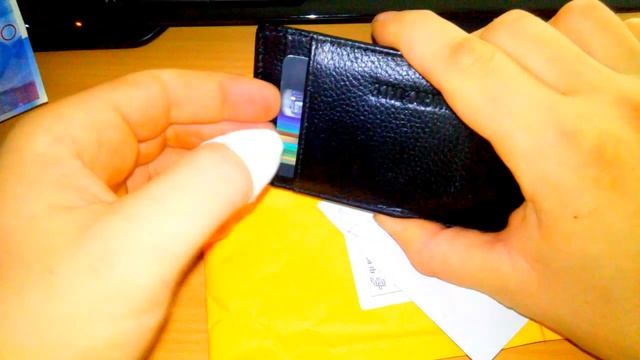 Посылка из Китая! Зажим для денег 22см х 7см. Кожа смотреть онлайн