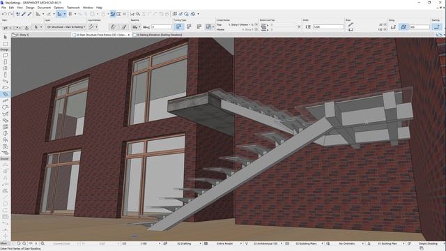 ARCHICAD 21 - Stair Structure: Monolithic, Beam, Cantilevered, Stringer смотреть онлайн