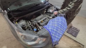 Замена Подушек Двигателя  Хундай Солярис