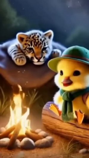 The kindness of a duckling towards a leopard cub 🐥 #DuckRescue #CuteAnimals #AnimalRescue