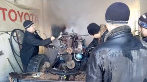 Запуск двигателя ММЗ Д-245 на раме Зил 130.