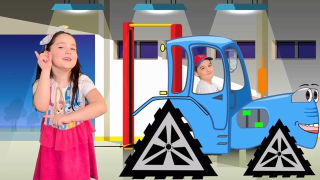 Синий трактор песенка про ремонт колес у трактора