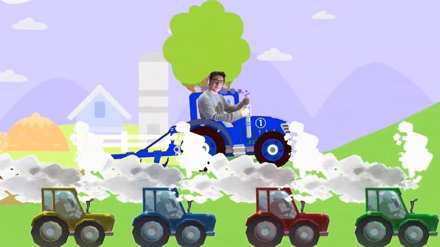 СИНИЙ ТРАКТОР 🚜 По полям Синий трактор едет к нам - Песенка мультик для детей смотреть онлайн