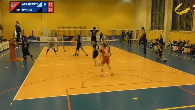 ВК Академия-Казань VS ВК Муром (Владимирская обл.) Либеро Алексей Ковылов красная форма номер 10 смотреть онлайн