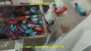 Фасовка и упаковка конфет в пакеты на упаковочной машине МГ-10 с мультиголовкой