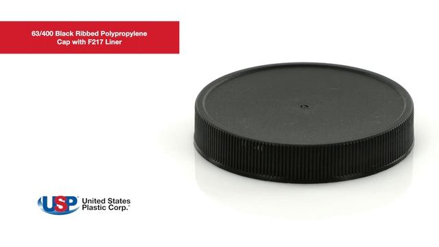 63/400 Black Ribbed Polypropylene Cap with F217 Liner | U.S. Plastic Corporation® смотреть онлайн