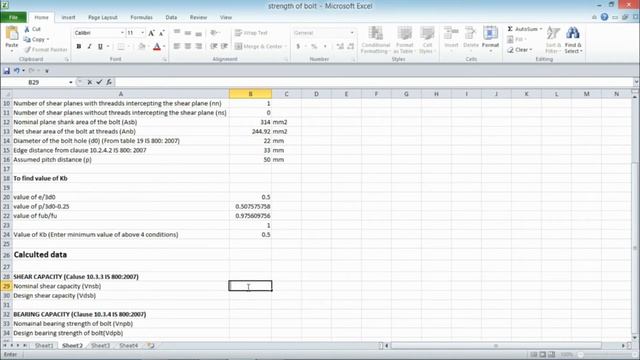 Tutorial #01| Strength of bolt in Lap Joint using excel | IS800:2007 | смотреть онлайн