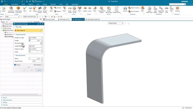 Siemens NX Sheet Metal: Variational Flange смотреть онлайн
